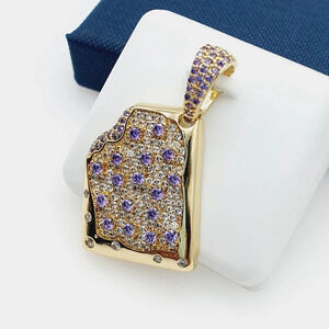"14K Gold Plated Cubic Zircon Pendant, INUS1BR229